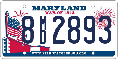 MD license plate 8MD2893