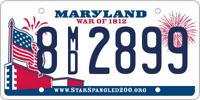 MD license plate 8MD2899