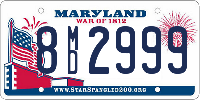 MD license plate 8MD2999