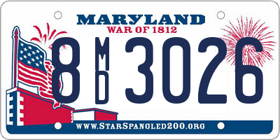 MD license plate 8MD3026