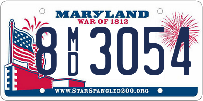 MD license plate 8MD3054