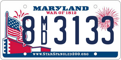 MD license plate 8MD3133