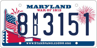 MD license plate 8MD3151