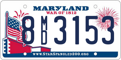 MD license plate 8MD3153