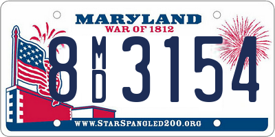 MD license plate 8MD3154