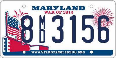 MD license plate 8MD3156