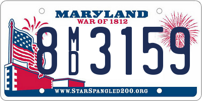 MD license plate 8MD3159