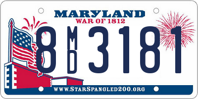 MD license plate 8MD3181