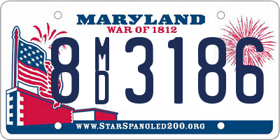 MD license plate 8MD3186