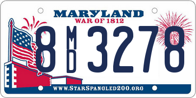 MD license plate 8MD3278