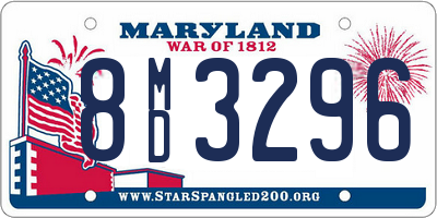 MD license plate 8MD3296