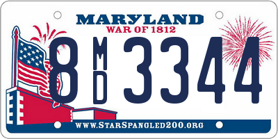MD license plate 8MD3344