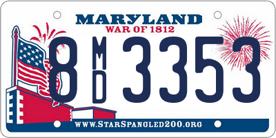 MD license plate 8MD3353