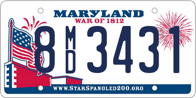 MD license plate 8MD3431