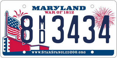 MD license plate 8MD3434