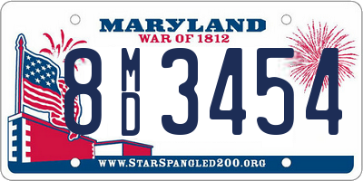 MD license plate 8MD3454