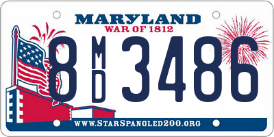 MD license plate 8MD3486