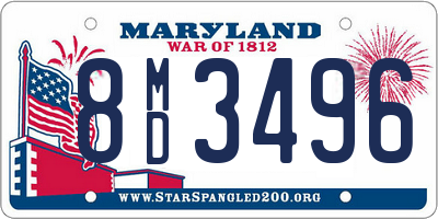 MD license plate 8MD3496