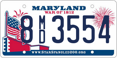 MD license plate 8MD3554