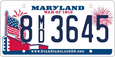 MD license plate 8MD3645