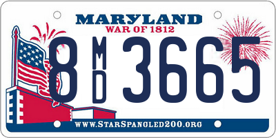 MD license plate 8MD3665