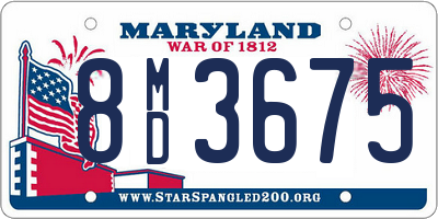 MD license plate 8MD3675