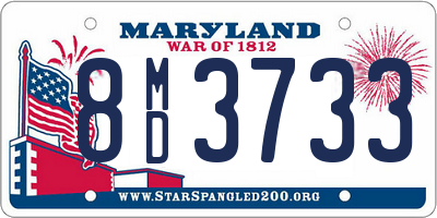 MD license plate 8MD3733