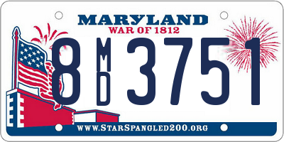 MD license plate 8MD3751