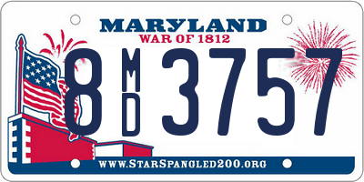 MD license plate 8MD3757