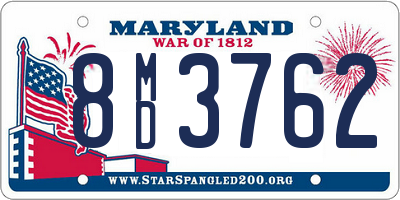 MD license plate 8MD3762