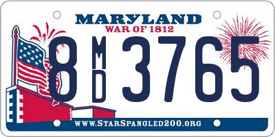 MD license plate 8MD3765