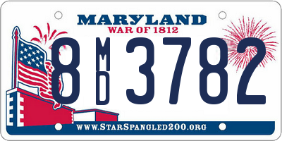 MD license plate 8MD3782