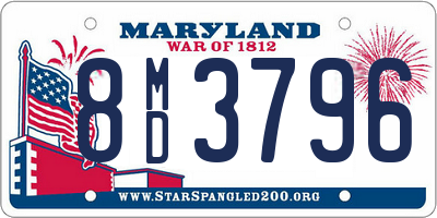 MD license plate 8MD3796