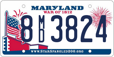MD license plate 8MD3824