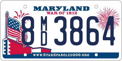 MD license plate 8MD3864