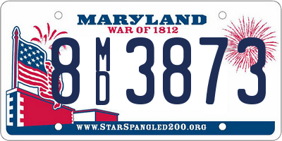 MD license plate 8MD3873