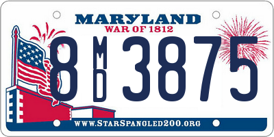 MD license plate 8MD3875