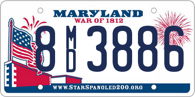 MD license plate 8MD3886