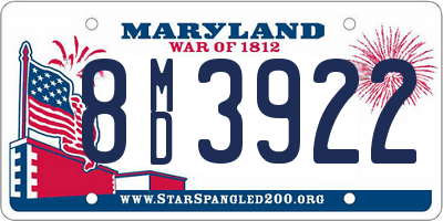 MD license plate 8MD3922