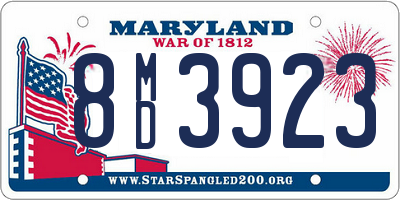 MD license plate 8MD3923