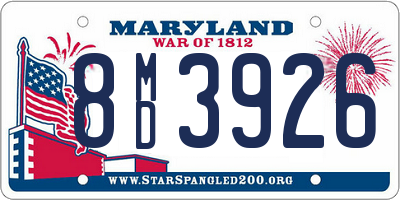 MD license plate 8MD3926