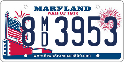 MD license plate 8MD3953