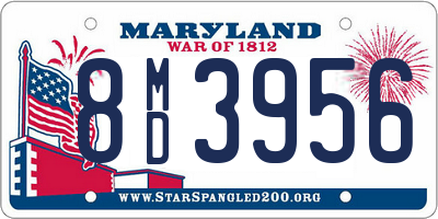 MD license plate 8MD3956
