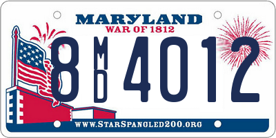MD license plate 8MD4012
