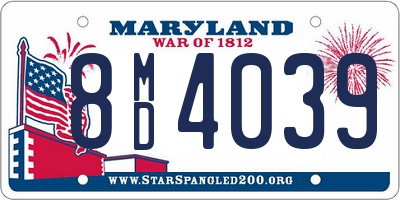 MD license plate 8MD4039
