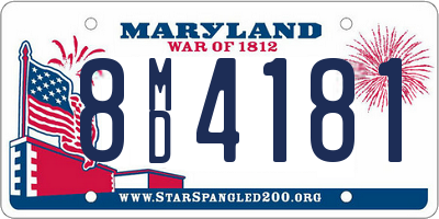MD license plate 8MD4181