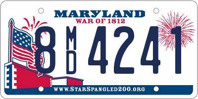 MD license plate 8MD4241