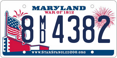 MD license plate 8MD4382