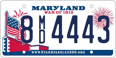 MD license plate 8MD4443