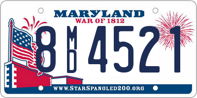 MD license plate 8MD4521